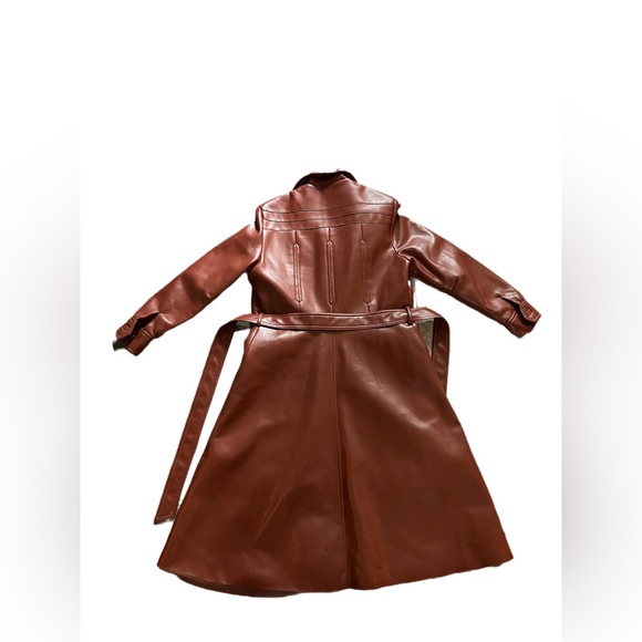 Vintage Vegan Leather Trench Coat - Picture 4 of 10